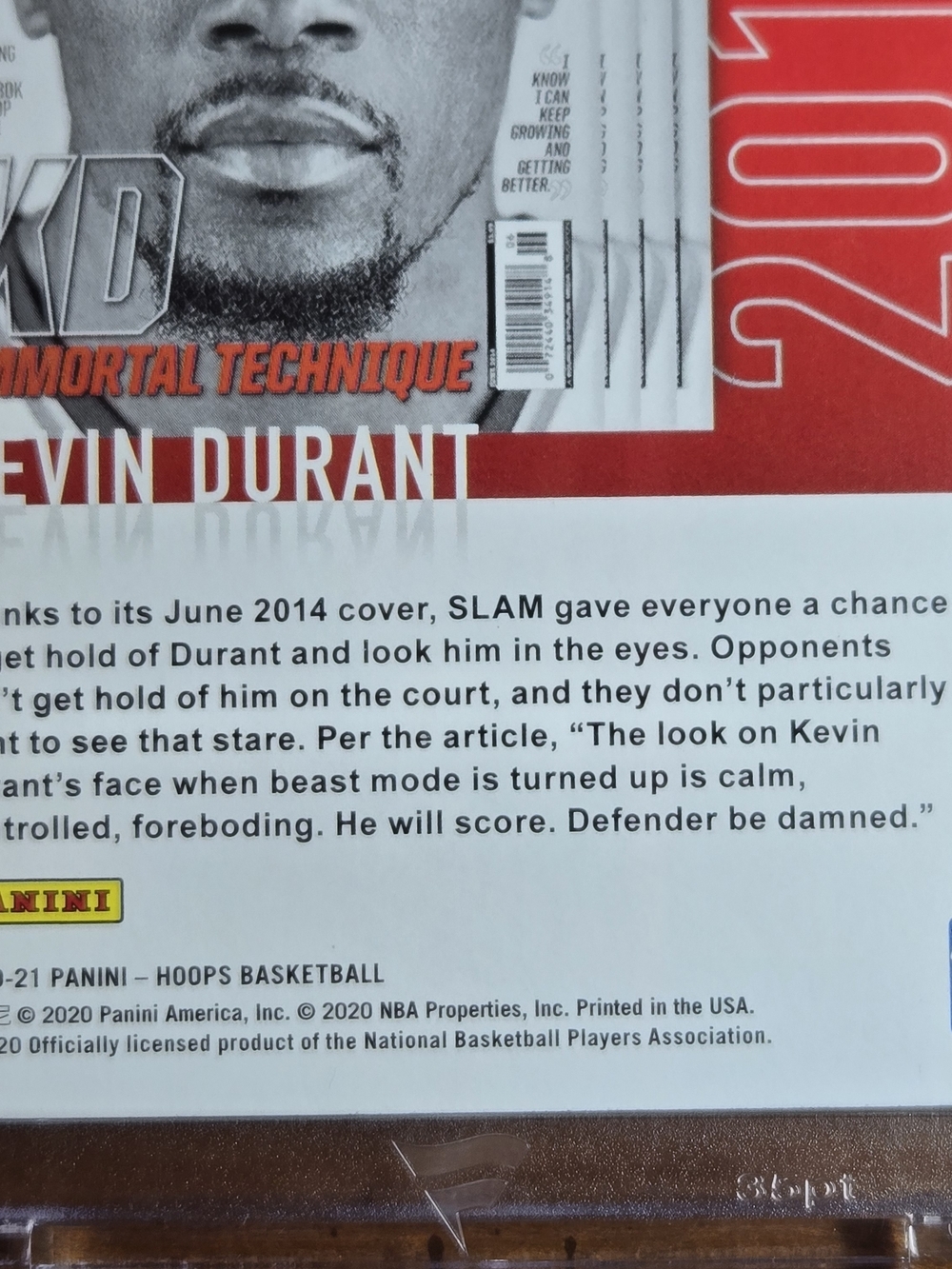 Kevin Durant NBA Hoops SLAM KD Immortal Technique Basketball Card - Red Border - Picture 13 of 15
